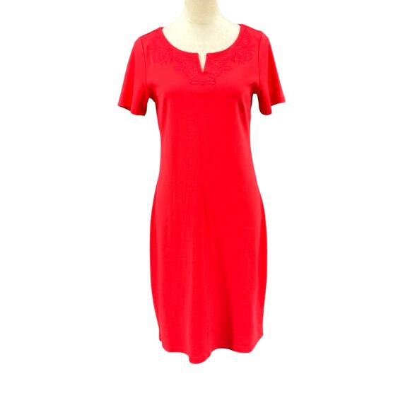Talbots NWT Casual Outing Knee Length Short Sleeve Orange Shift Dress - Picture 1 of 10